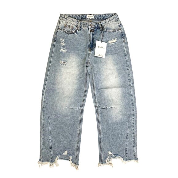 Special A High Rise Light Wash Barrel Jeans SZ 29/9 NWT - Picture 6 of 12